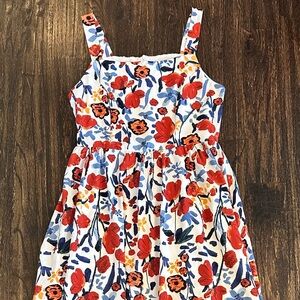 Spring/ summer Floral Dress - Red and Blue